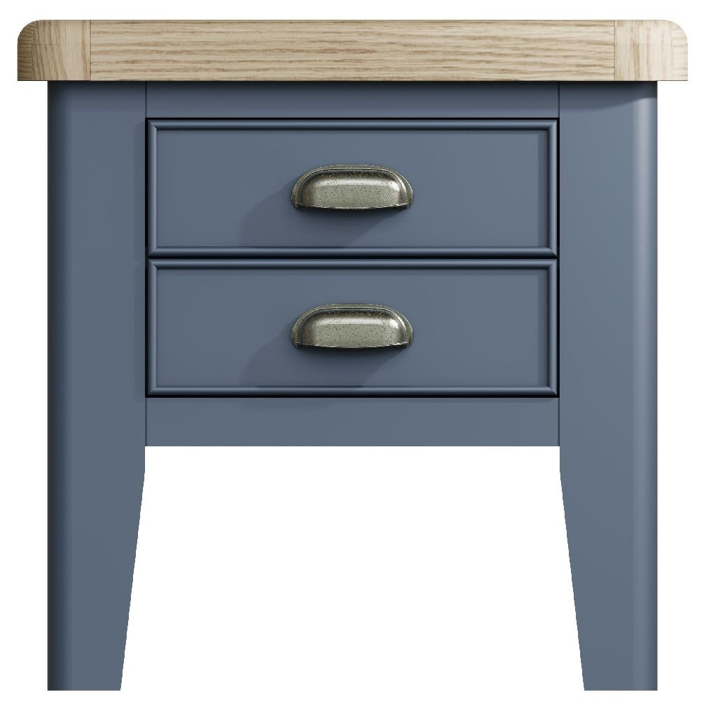 Ringwood Blue Painted Lamp Table - Oak Top - image 1