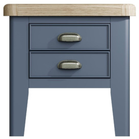 Ringwood Blue Painted Lamp Table - Oak Top - thumbnail 1