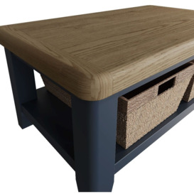 Ringwood Blue Painted Coffee Table - Oak Top - thumbnail 2