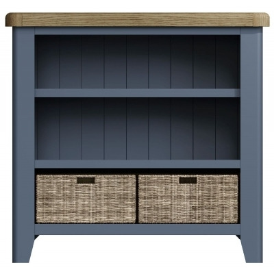 Ringwood Blue Painted Small Bookcase - Oak Top - image 1