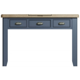 Ringwood Blue Painted Dressing Table - Oak Top - thumbnail 1