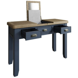 Ringwood Blue Painted Dressing Table - Oak Top - thumbnail 3