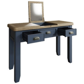 Ringwood Blue Painted Dressing Table - Oak Top - thumbnail 2
