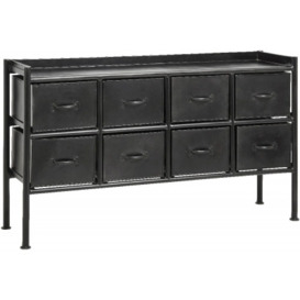 NORDAL Portland Black 8 Drawer Console Table