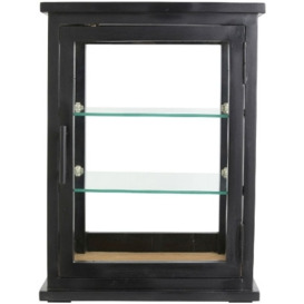 NORDAL Arno Black Mango Wood 1 Door Display Cabinet