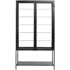 NORDAL Mondo Black 2 Door Glass Display Cabinet - thumbnail 1