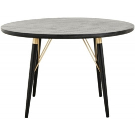 NORDAL Black and Gold Round Dining Table