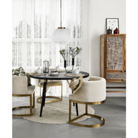 NORDAL Black and Gold Round Dining Table - thumbnail 3