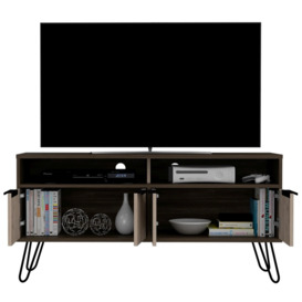Nevada Grey Oak Wide TV Unit with Hairpin Legs - thumbnail 2