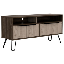 Nevada Grey Oak Wide TV Unit with Hairpin Legs - thumbnail 3