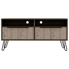 Nevada Grey Oak Wide TV Unit with Hairpin Legs - thumbnail 1