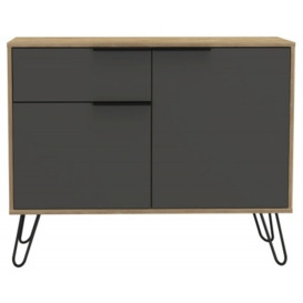 Vegas Grey Melamine Small Sideboard with Hairpin Legs