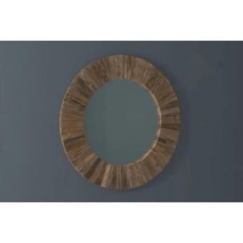 Railway Sleeper Wall Mirror, Round 80cm Large, Made from Reclaimed Wood
