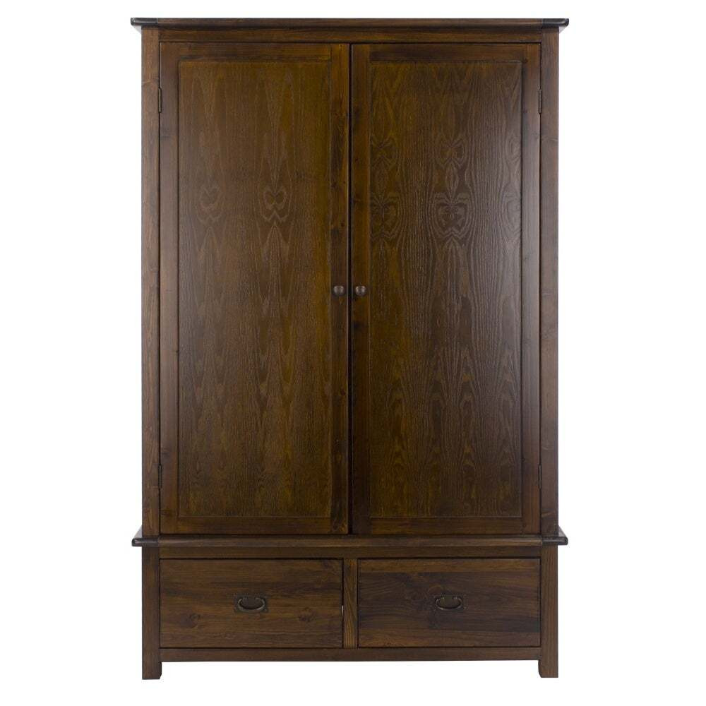 Boston Dark Wood 120cm Combi Wardrobe