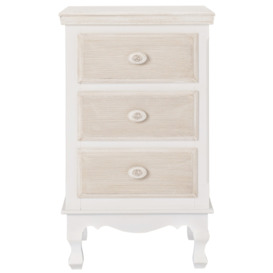 Juliette French Style White 3 Drawer Bedside Cabinet - thumbnail 2