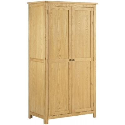 Portland 2 Door Double Wardrobe - Comes in Oak, Stone Painted & Ivory White Painted - image 1