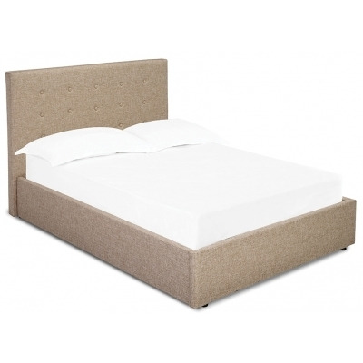 Lucca Plus Soft Beige Upholstered Bed - image 1
