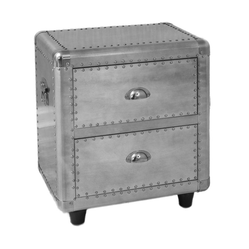 Kent Aluminium 2 Drawer Bedside Cabinet - image 1