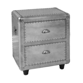 Kent Aluminium 2 Drawer Bedside Cabinet - thumbnail 1
