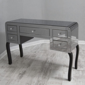 Acme Black Smoked Mirrored Dressing Table with Curved Edges - thumbnail 3
