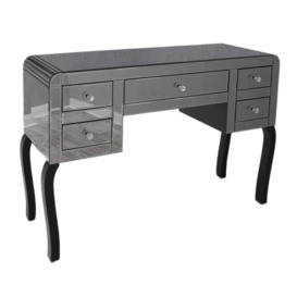 Acme Black Smoked Mirrored Dressing Table with Curved Edges - thumbnail 1