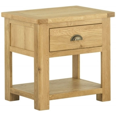 Portland 1 Drawer Lamp Table - Comes in Oak, Stone Painted & Ivory White Painted - image 1