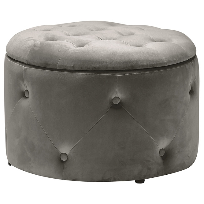 Cleo Round Ottoman Storage Pouff - image 1