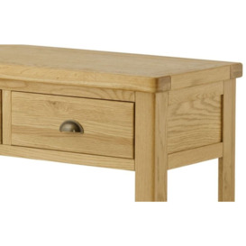 Portland 2 Drawer Console Table - Comes in Oak, Stone Painted & Ivory White Painted - thumbnail 2
