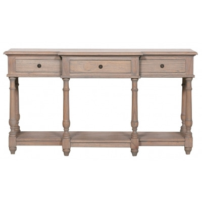 Rustic Breakfront 3 Drawer Console Table - image 1