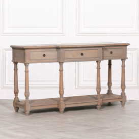 Rustic Breakfront 3 Drawer Console Table - thumbnail 3