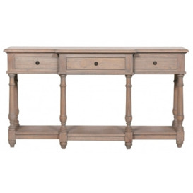 Rustic Breakfront 3 Drawer Console Table - thumbnail 1