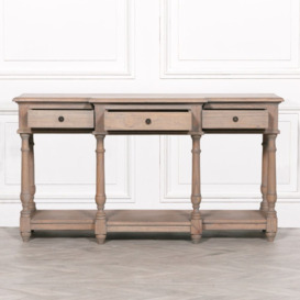 Rustic Breakfront 3 Drawer Console Table - thumbnail 2