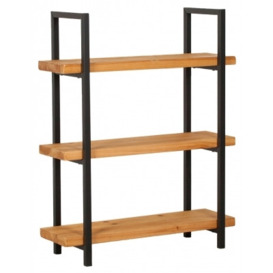 Rustic Wooden Industrial Bookcase - thumbnail 1