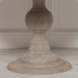 Rustic White Cedar 4 Seater Round Pedestal Dining Table - 147cm - thumbnail 3