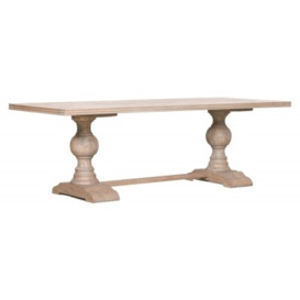 Rustic White Cedar 10 Seater Double Pedestal Dining Table - 240cm - thumbnail 1