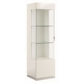 Alf Italia Canova White High Gloss 1 Door Display Cabinet - Left - thumbnail 1