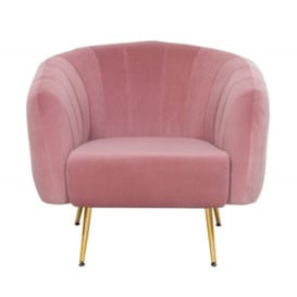 Pink Velvet Tub Chair