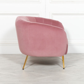 Pink Velvet Tub Chair - thumbnail 2