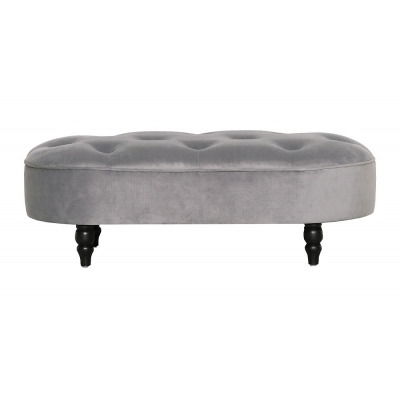 French Style Grey Velvet Bench - image 1
