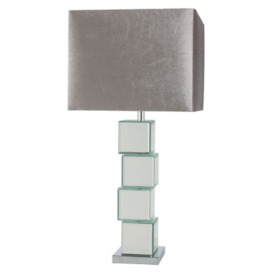 Block Design Mirrored Table Lamp
