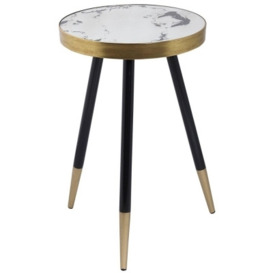 Mindy Brownes Vega Marble Effect Round Side Table
