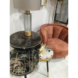 Mindy Brownes Palm Tree Black Round Side Table - thumbnail 2