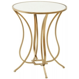 Mindy Brownes Talia Antique Gold Round Lamp Table