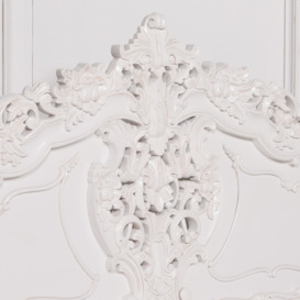 French Style Horatio White Carved Bed - thumbnail 2