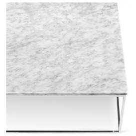 Temahome Gleam White Carrara Marble and Chrome Coffee Table - thumbnail 2