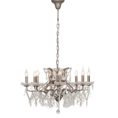 French Style 8 Branch Shallow Cut Glass Chandelier - image 1