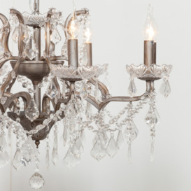 French Style 8 Branch Shallow Cut Glass Chandelier - thumbnail 2