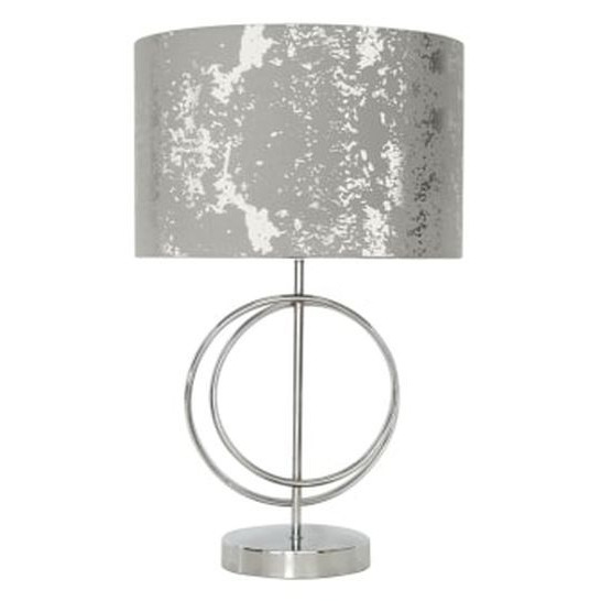 Chrome Circle Design Table Lamp with Silver Shade (Set of 2) - image 1