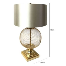 Gold Wire Mesh Table Lamp with Champaign Shades - thumbnail 3
