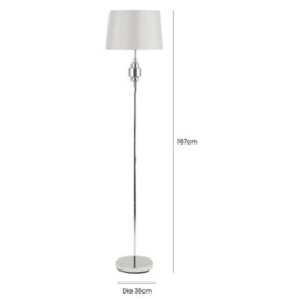 Chrome Floor Lamp with Grey Shade - thumbnail 3